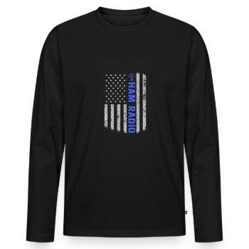 Amateurfunk Funkamateur - Männer Premium Bio Langarmshirt - Schwarz - Vorne - Nico (187cm)