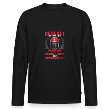 Howling is only when it bleeds ice hockey - Men's Premium Organic Long Sleeve Shirt - black - Front - Nico (187cm)