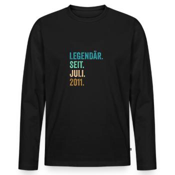 11 Jahre Legendär Seit Juli 2011 11. Geburtstag - Männer Premium Bio Langarmshirt - Schwarz - Vorne - Nico (187cm)