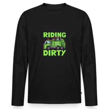 Conduire un camion à ordures sale - T-shirt manches longues Premium bio Homme - noir - Devant - Nico (187cm)