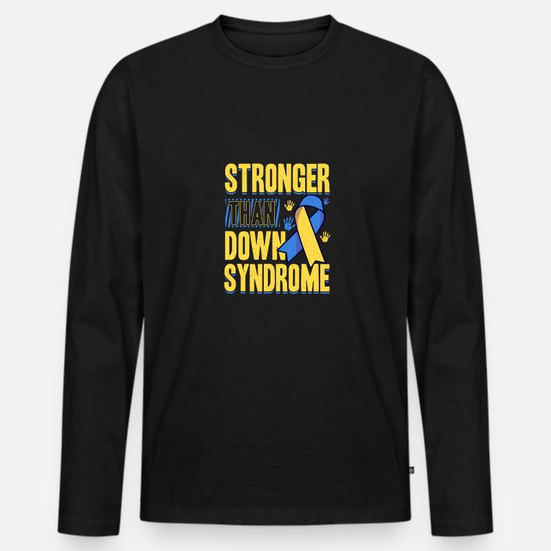 Down Syndrom Awareness Bewusstsein - Männer Premium Bio Langarmshirt - Schwarz