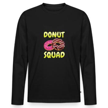 Donut Squad - T-shirt manches longues Premium bio Homme - noir - Devant - Nico (187cm)