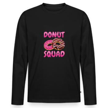 Donut Squad - T-shirt manches longues Premium bio Homme - noir - Devant - Nico (187cm)