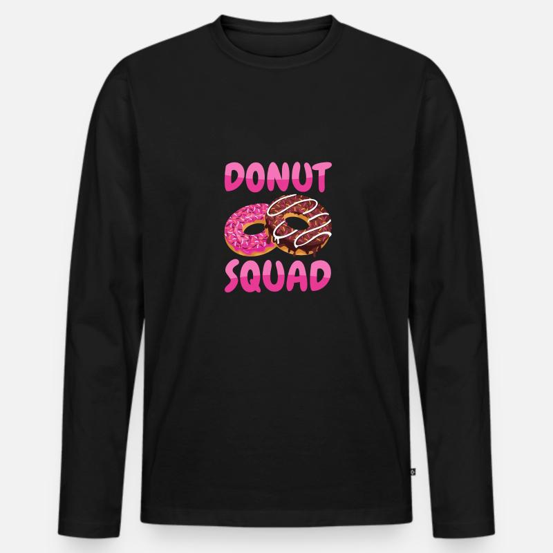 Donut Squad - Männer Premium Bio Langarmshirt - Schwarz