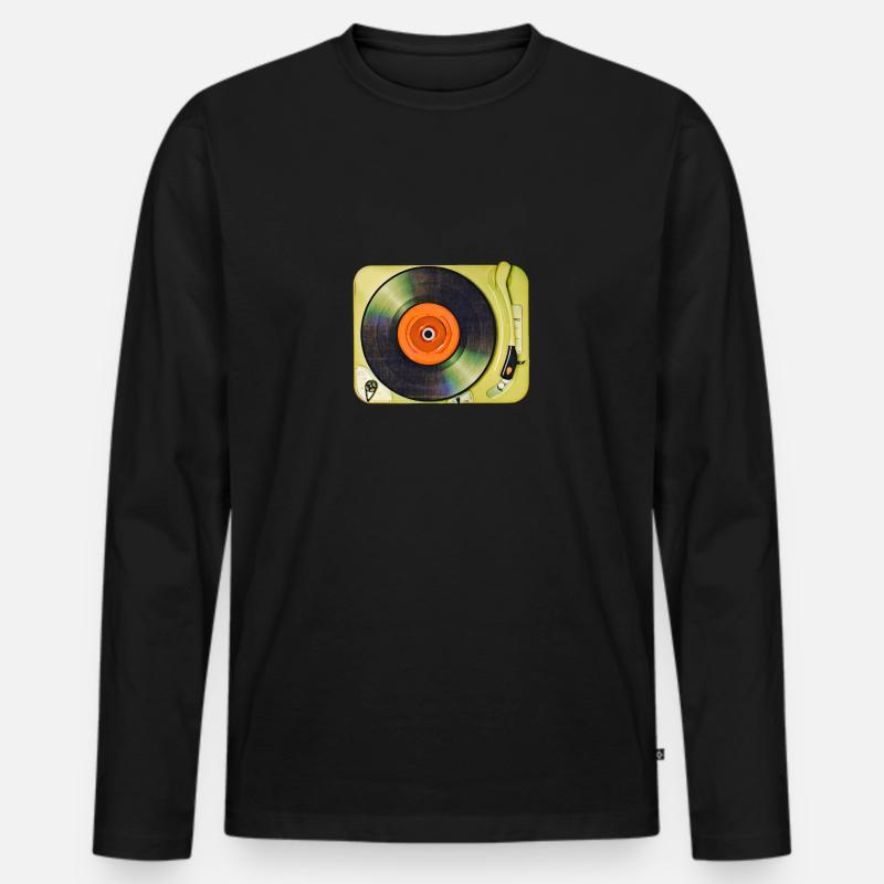 Plattenspieler - Männer Premium Bio Langarmshirt - Schwarz