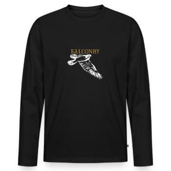 Peregrine falcon silhouette for falconers and falconers - Men's Premium Organic Long Sleeve Shirt - black - Front - Nico (187cm)