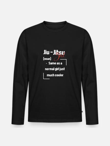 Jiu Jitsu Self Defense - Men's Premium Organic Long Sleeve Shirt - black