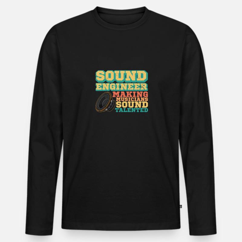 Subwoofer Elektroakustik Mixer Tontechniker - Männer Premium Bio Langarmshirt - Schwarz