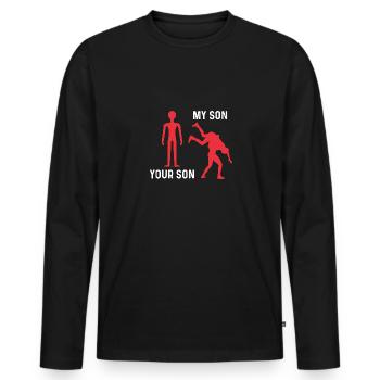 Dein Sohn Mein Sohn - Männer Premium Bio Langarmshirt - Schwarz - Vorne - Nico (187cm)