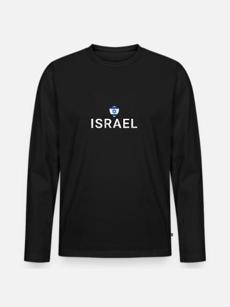 Israel - Men's Premium Organic Long Sleeve Shirt - black