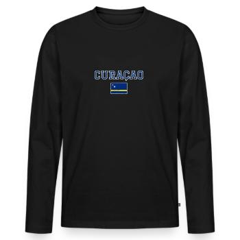Curaçao - Männer Premium Bio Langarmshirt - Schwarz - Vorne - Nico (187cm)