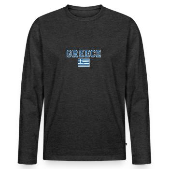 Grèce - T-shirt manches longues Premium bio Homme - anthracite chiné - Devant - Nico (187cm)