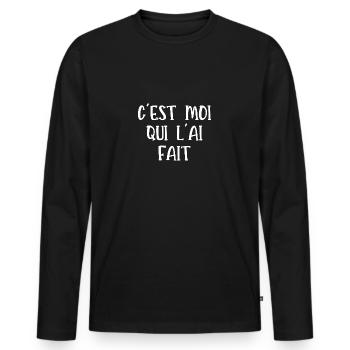 c'est moi qui l'ai fait - T-shirt manches longues Premium bio Homme - noir - Devant - Nico (187cm)
