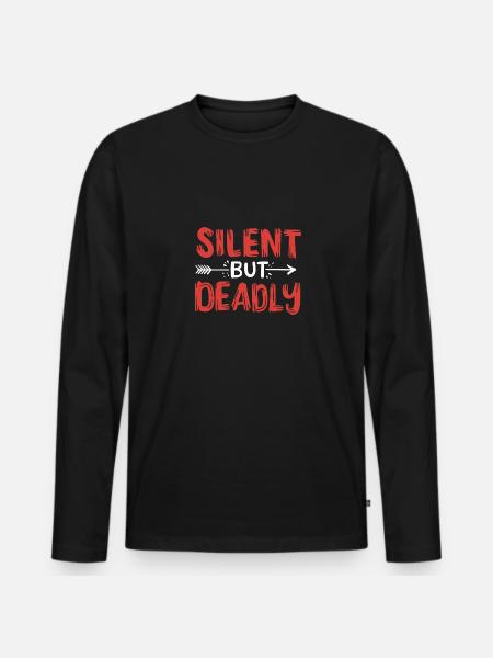 Leise, aber tödlich - Männer Premium Bio Langarmshirt - Schwarz