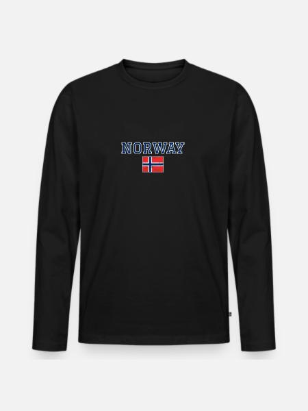 Norwegen - Männer Premium Bio Langarmshirt - Schwarz