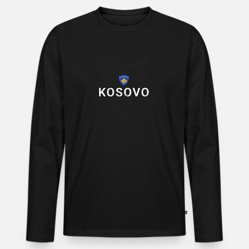 Kosovo - Männer Premium Bio Langarmshirt - Schwarz