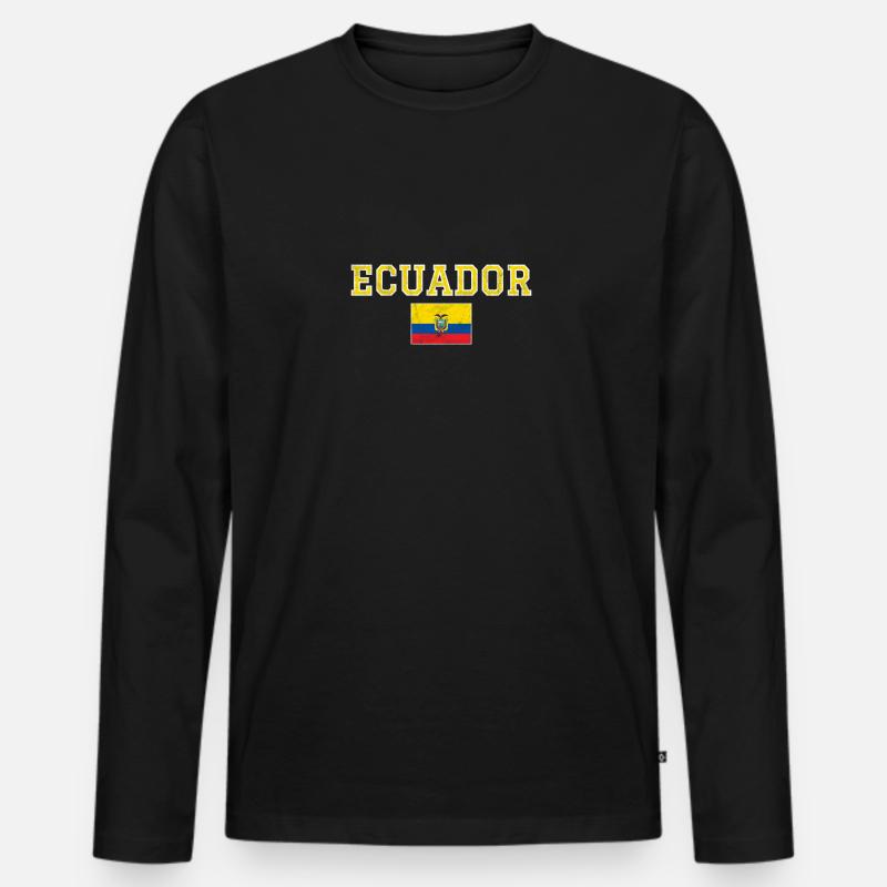 Ecuador - Männer Premium Bio Langarmshirt - Schwarz
