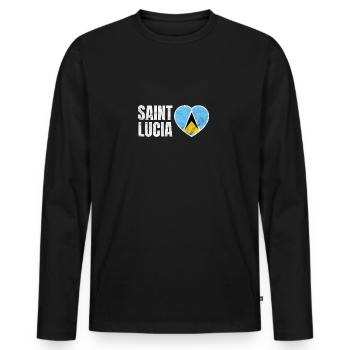 Saint Lucia - Men's Premium Organic Long Sleeve Shirt - black - Front - Nico (187cm)