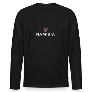 Namibia - Men's Premium Organic Long Sleeve Shirt - black - Front - Nico (187cm)