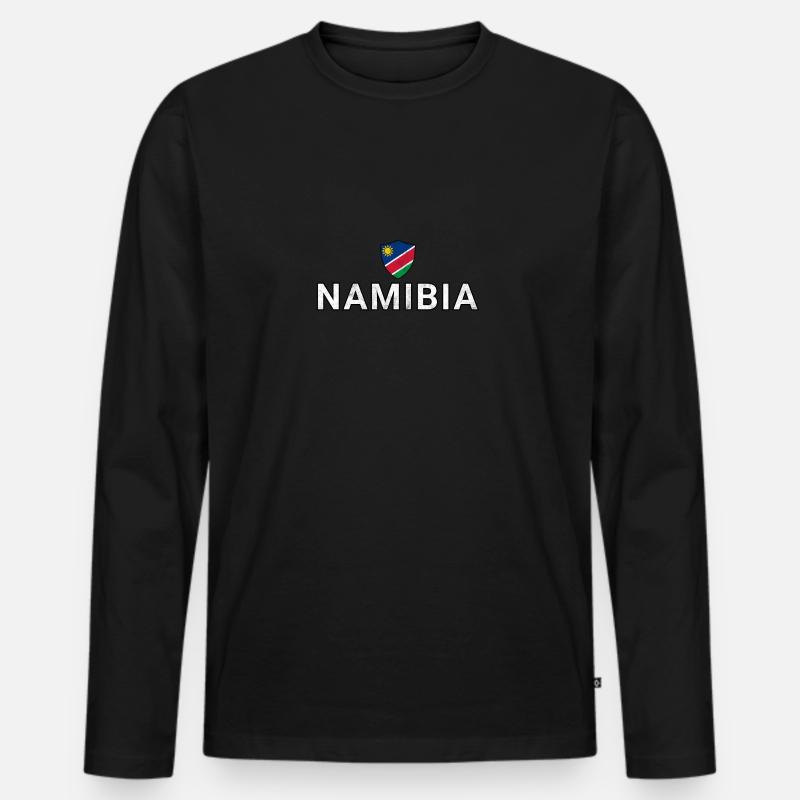Namibia - Männer Premium Bio Langarmshirt - Schwarz