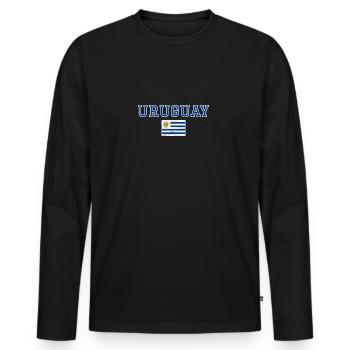 Uruguay - Men's Premium Organic Long Sleeve Shirt - black - Front - Nico (187cm)