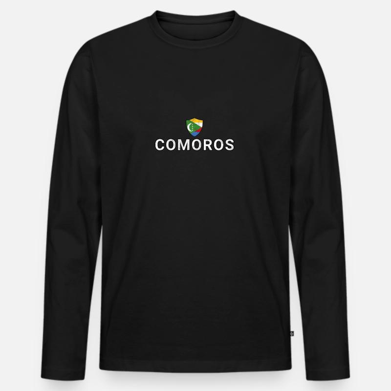 Komoren - Männer Premium Bio Langarmshirt - Schwarz