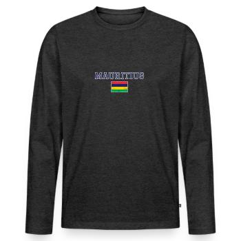 Mauritius - Men's Premium Organic Long Sleeve Shirt - heather anthracite - Front - Nico (187cm)