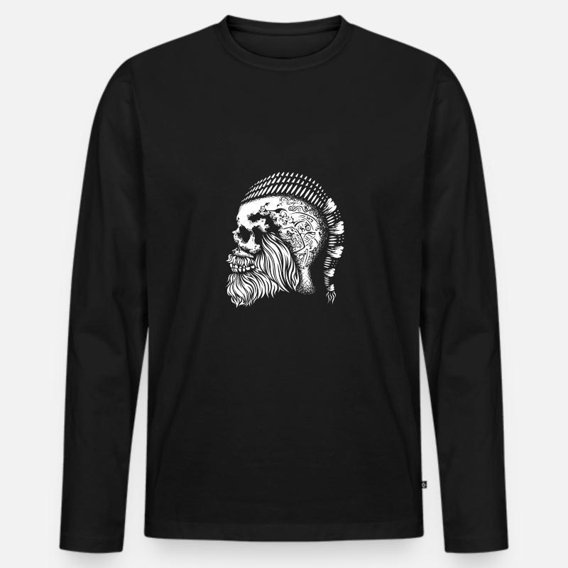 Wikinger Odin - Männer Premium Bio Langarmshirt - Schwarz