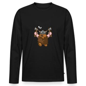 Funny Viking - Men's Premium Organic Long Sleeve Shirt - black - Front - Nico (187cm)