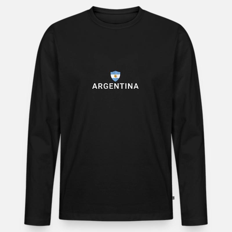 Argentinien - Männer Premium Bio Langarmshirt - Schwarz