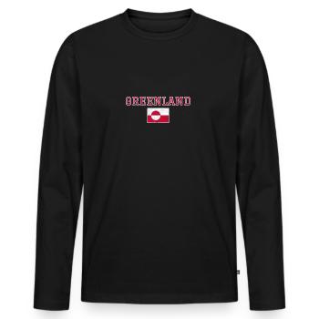 Greenland - Men's Premium Organic Long Sleeve Shirt - black - Front - Nico (187cm)