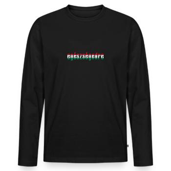 egészségedre - Prost auf Ungarisch - Männer Premium Bio Langarmshirt - Schwarz - Vorne - Nico (187cm)