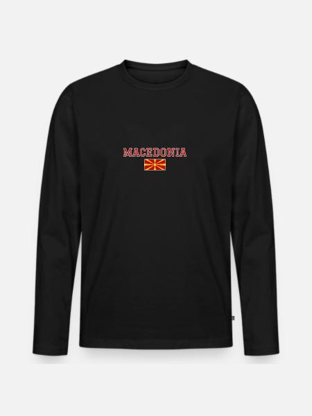Mazedonien - Männer Premium Bio Langarmshirt - Schwarz