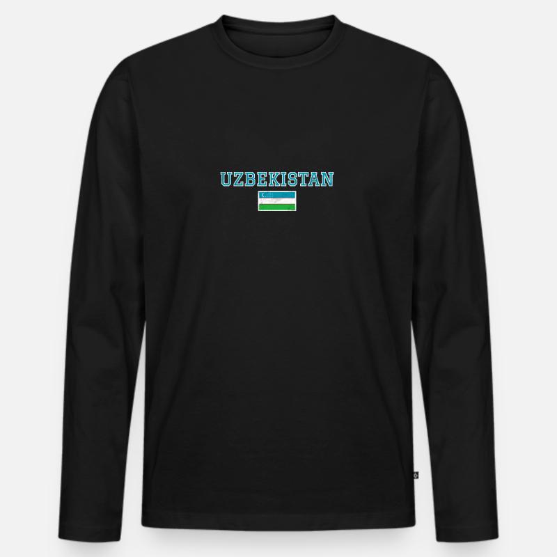 Usbekistan - Männer Premium Bio Langarmshirt - Schwarz