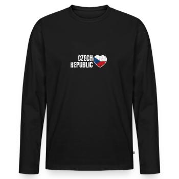 Tschechische Republik - Männer Premium Bio Langarmshirt - Schwarz - Vorne - Nico (187cm)
