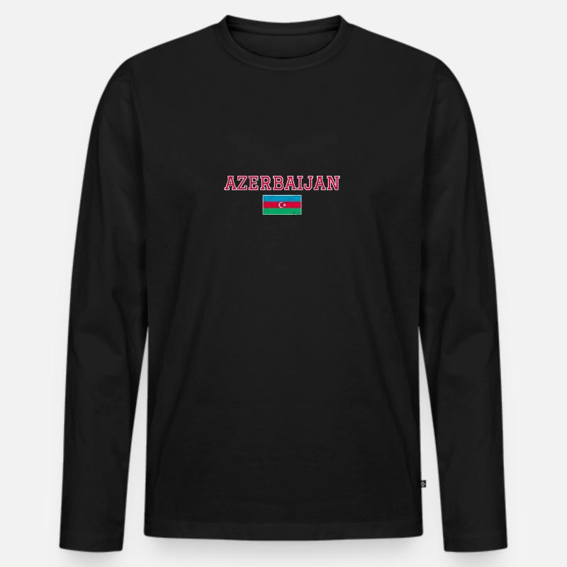 Aserbaidschan - Männer Premium Bio Langarmshirt - Schwarz