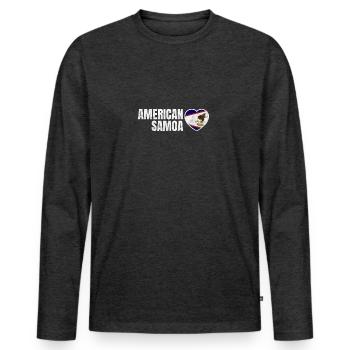 American Samoa - Men's Premium Organic Long Sleeve Shirt - heather anthracite - Front - Nico (187cm)