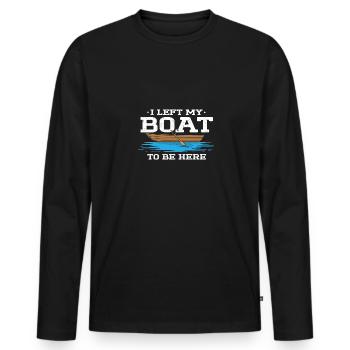 Ich verließ mein Boot, um hier zu sein - Männer Premium Bio Langarmshirt - Schwarz - Vorne - Nico (187cm)