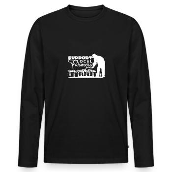 Landwirtschaft - Männer Premium Bio Langarmshirt - Schwarz - Vorne - Nico (187cm)