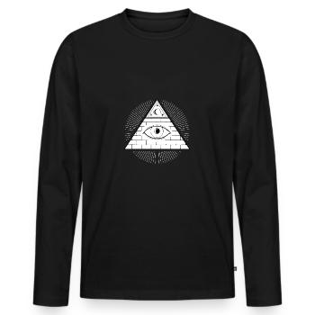 Illuminati Secret Society - Cadeau pour les yeux maçonniques - T-shirt manches longues Premium bio Homme - noir - Devant - Nico (187cm)
