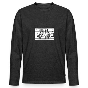 Mountainbike - Männer Premium Bio Langarmshirt - Anthrazit meliert - Vorne - Nico (187cm)