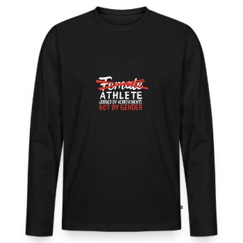 Weibliche Athleten Sportlerin Empowerment - Männer Premium Bio Langarmshirt - Schwarz - Vorne - Nico (187cm)