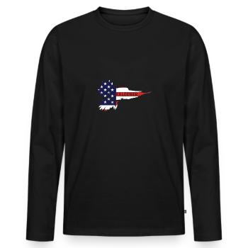Amerikanischer Falkner - Männer Premium Bio Langarmshirt - Schwarz - Vorne - Nico (187cm)