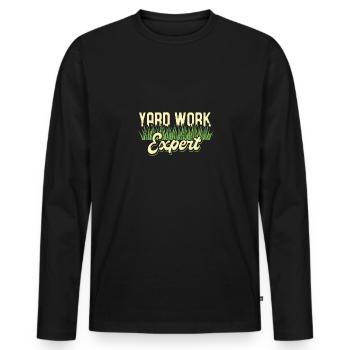 Gartenarbeit Experte Rasenmäher - Männer Premium Bio Langarmshirt - Schwarz - Vorne - Nico (187cm)