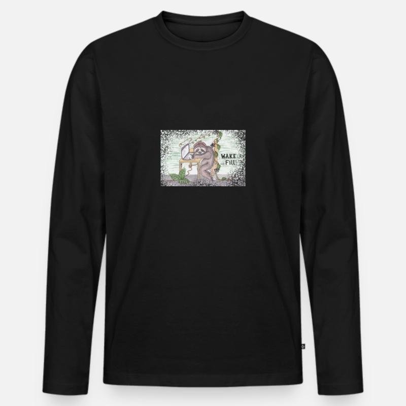 Fill at WORK - Männer Premium Bio Langarmshirt - Schwarz