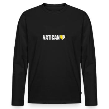 Vatican - Men's Premium Organic Long Sleeve Shirt - black - Front - Nico (187cm)