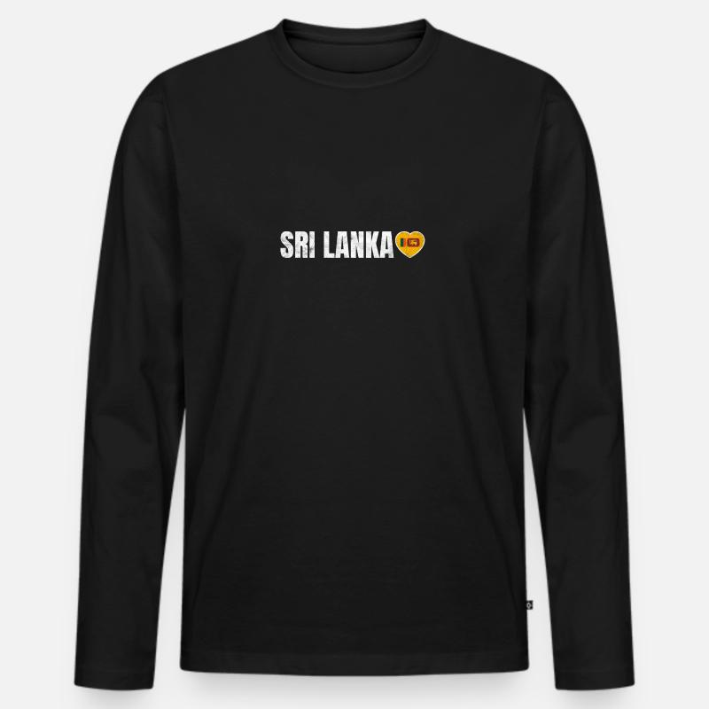 Sri Lanka - Männer Premium Bio Langarmshirt - Schwarz
