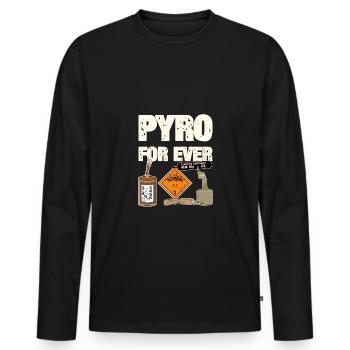 Pyro For Ever F4 - Männer Premium Bio Langarmshirt - Schwarz - Vorne - Nico (187cm)