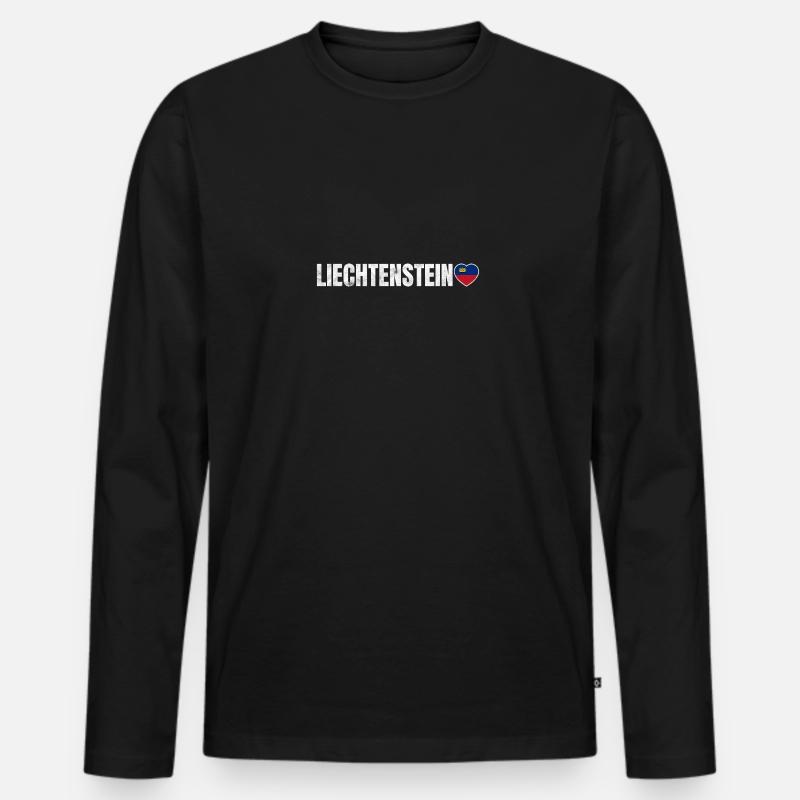 Liechtenstein - Männer Premium Bio Langarmshirt - Schwarz