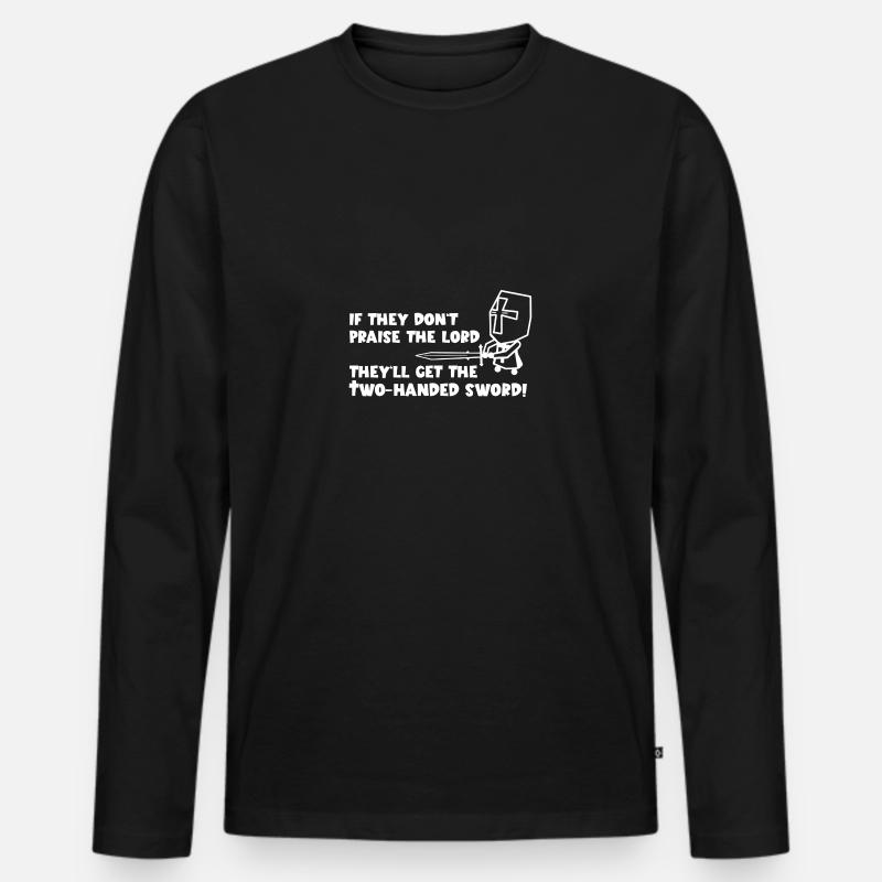 Zweihänder - Männer Premium Bio Langarmshirt - Schwarz